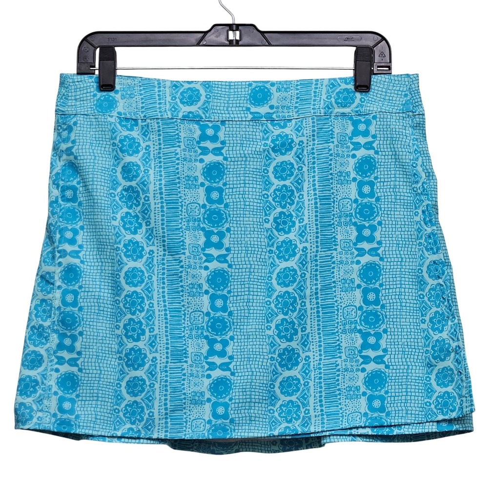 RipSkirt Hawaii Wrap Skirt Womens‎ Medium Turquoise Blue Floral Tropical Beach